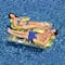 66" Yellow and Silver Inflatable Face-To-Face Pool Raft Dual Air Mattress